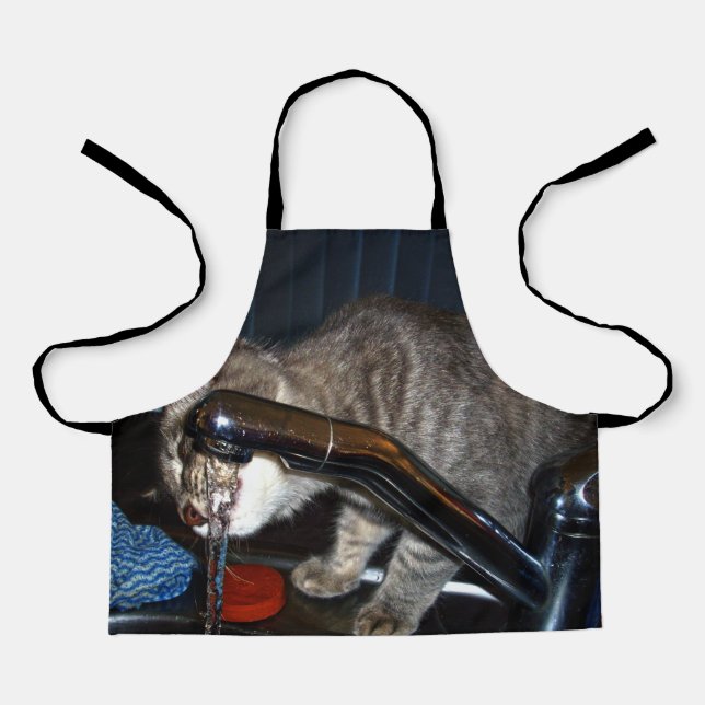 Funny Cat Drink von Stich, Kinder Vollversion Schü Schürze (Vorderseite)