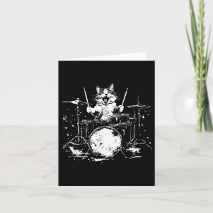 Funny Cat Drummer Drums Drumming Music Lover Karte