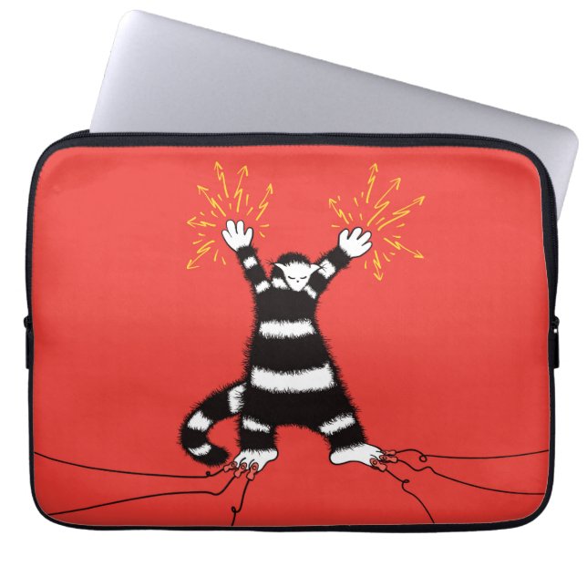 Funny Cat Electrical Engineer Red Laptopschutzhülle (Vorderseite)