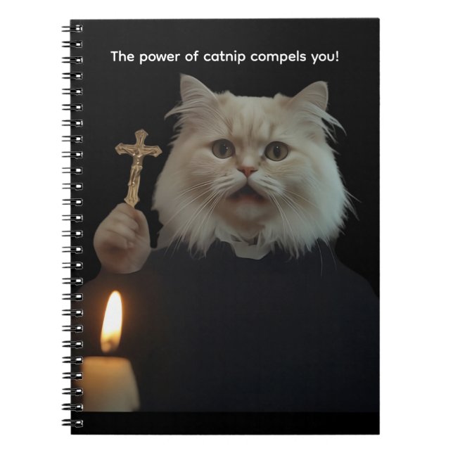 Funny Cat Exorcist Notebook - Catnip Compels You Notizblock (Vorderseite)