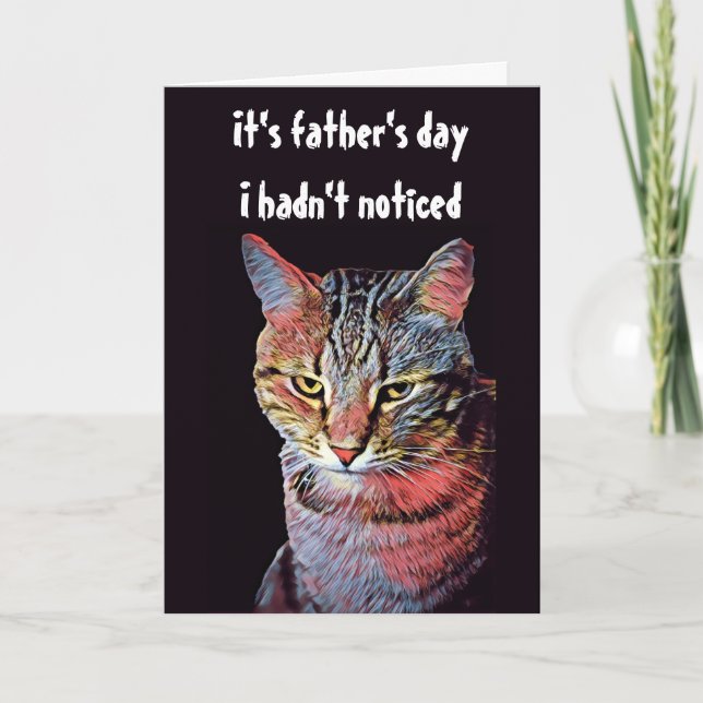 Funny Cat Father's Day Card Karte (Vorderseite)