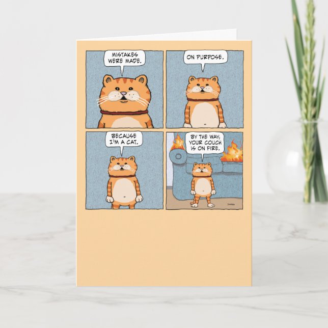Funny Cat Fehler wurden zum Geburtstag gemacht Karte (Vorderseite)