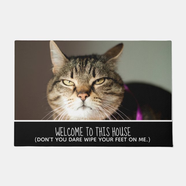 Funny Cat Foto Herzlich willkommen im House Don't  Fußmatte (Vorderseite)