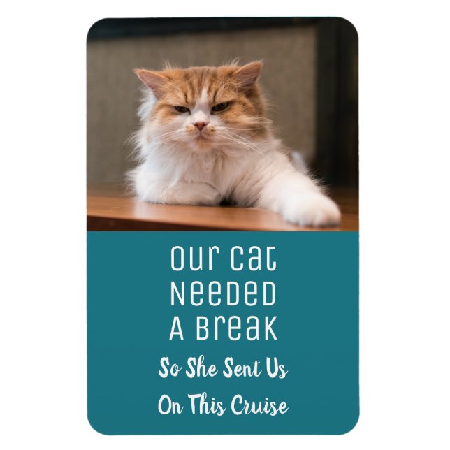 Funny Cat Foto Urlaub Kabine Kreuzfahrtschiff Magnet (Vertikal)