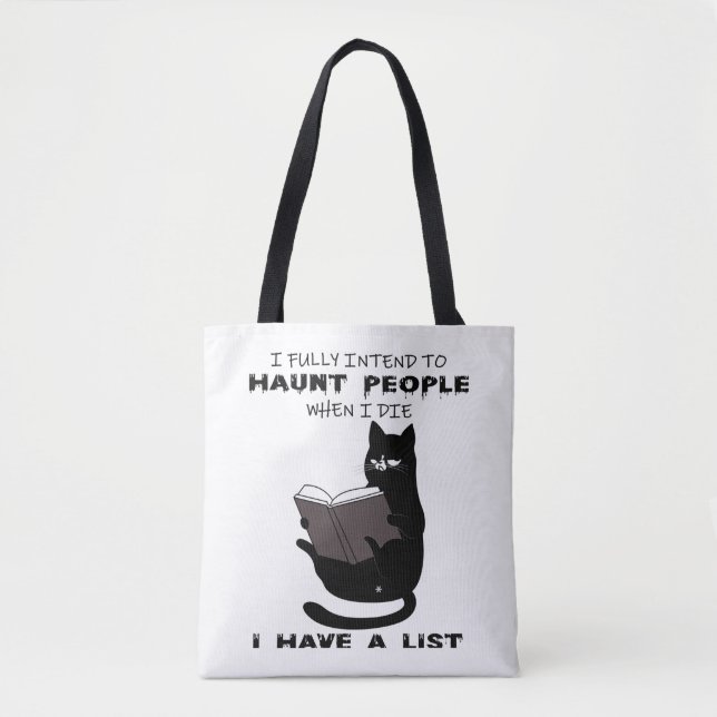 FUNNY CAT, Funny Black Cat Redewendungen, Katze le Tasche (Vorderseite)