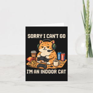 Funny Cat Gamer Indoor Introvertiert Lazy Spaß Pix Karte
