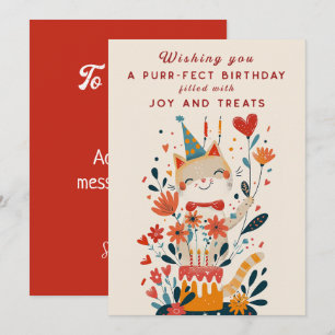 Funny Cat Garden Anniversaire Carte d'invitation