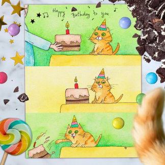 Funny Cat Geburtstagskarte Postkarte