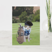 Funny Cat Golfer Birthday