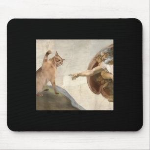 Funny Cat Gott Schöpfung Adam Meme Jesus Mousepad
