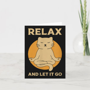 Funny Cat Graphic Yoga Zen Meditation Karte