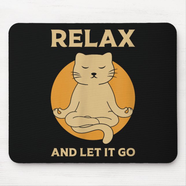 Funny Cat Graphic Yoga Zen Meditation Mousepad (Vorne)