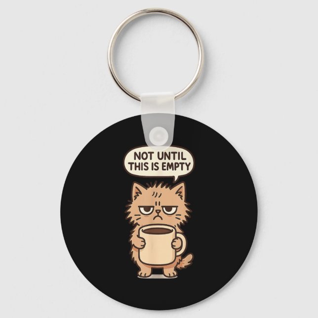 Funny Cat Grumpy Kaffee Lover Nicht morgens Person Schlüsselanhänger (Vorderseite)
