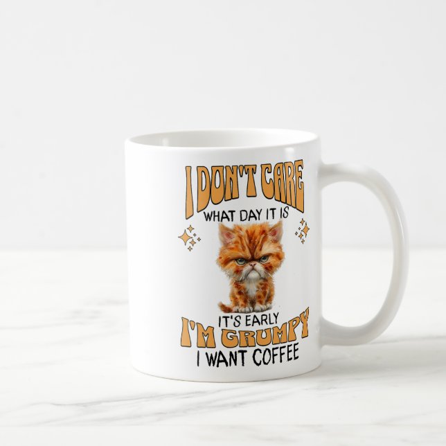 Funny Cat Grumpy Kaffee Lover Sarcastic Ich Wollte Kaffeetasse (Rechts)