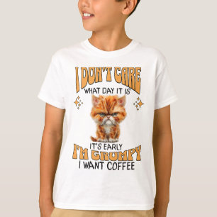 Funny Cat Grumpy Kaffee Lover Sarcastic Ich Wollte T-Shirt