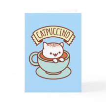 Funny Cat Grußkarte: CATPUCCINO