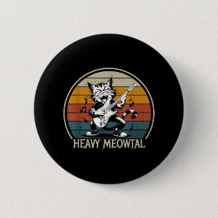 Funny Cat Guitar Shirt - Jamming Rock Cat Playing Button