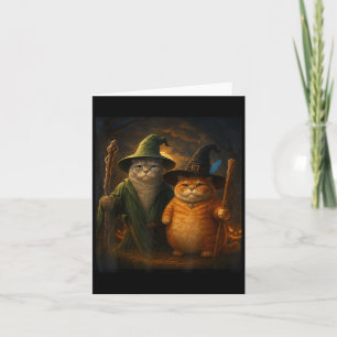 Funny Cat Halloween Cat Meme Wizard Cat Weiß Niedl Karte