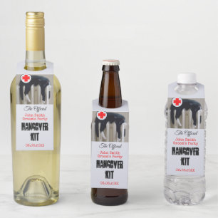 Funny Cat Hangover Ground Party Flasche Gefahr Flaschenanhänger