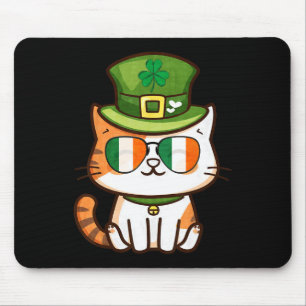Funny Cat Happy St Patricks Day Mousepad