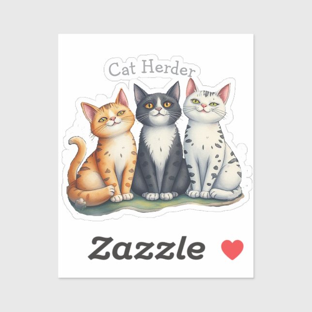 Funny Cat Herder Quote Cat Lover Aufkleber (Blatt)