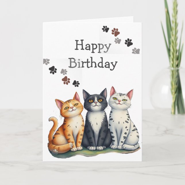 Funny Cat Herder Quote Cat Lover Geburtstag Dankeskarte (Vorderseite)