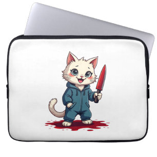 Funny Cat Horror Movies Niedliches Halloween für C Laptopschutzhülle
