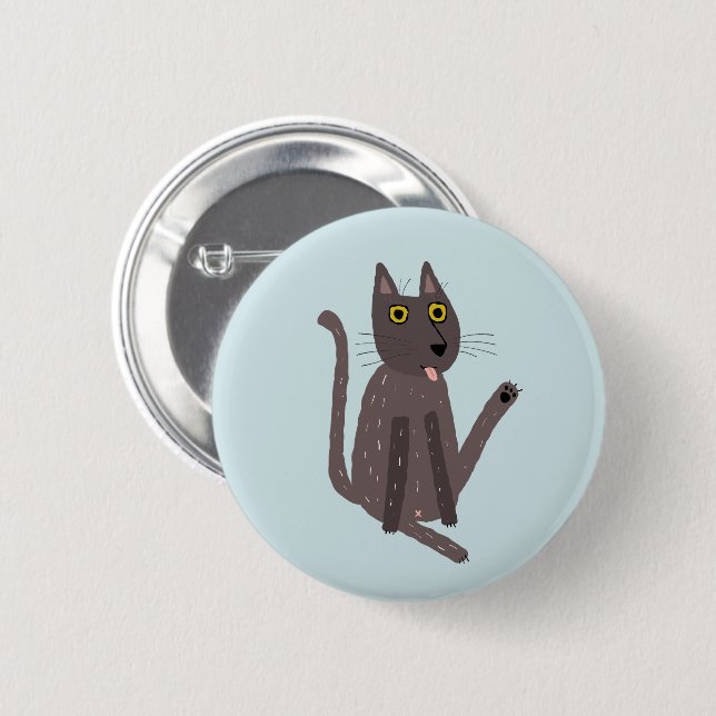 Funny Cat Humor Button (Vorne & Hinten)