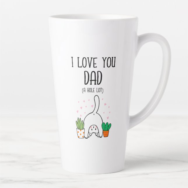 Funny Cat I Liebe Sie Vater A Hole Lot Milchtasse (Rechts)