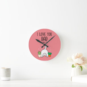 Funny Cat I Liebe Sie Vater A Hole Lot Runde Wanduhr