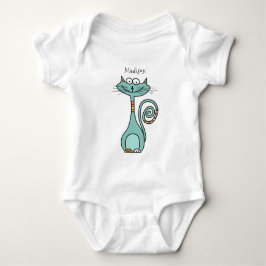 Funny Cat individuelle Name Kleidung Baby Strampler