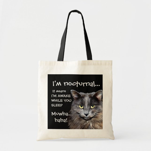 Funny Cat ist Nocturnal Evil Laugh Tragetasche (Vorne)
