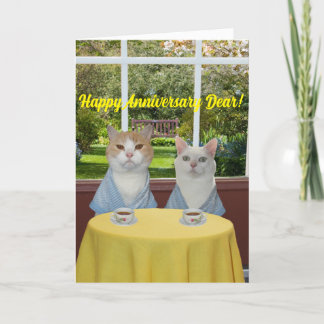 Funny Cat Jubiläumskarte für den Ehemann Karte