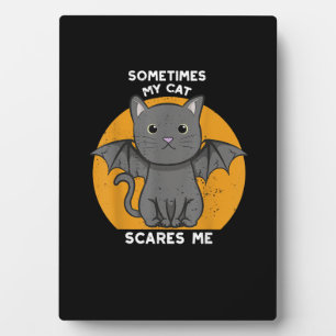 Funny Cat Kitten Halloween Design Crazy Cat Lo Fotoplatte