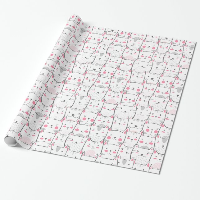 Funny Cat Kittens Cats Kitten Geschenk Geschenkpapier (Ungerollt)