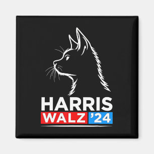 Funny Cat Lady Kamala Harris Waltz Wahl 2024 Magnet