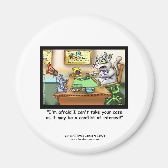 Funny Cat & Lawyer Funny Novelty Magnet (Vorne)