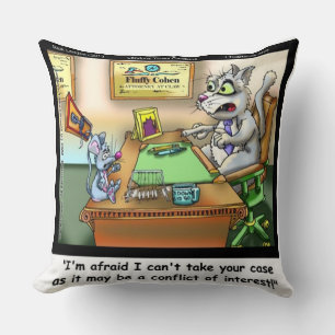 Funny Cat/Lawyer Throw Kissen "Fluffy Cohen"