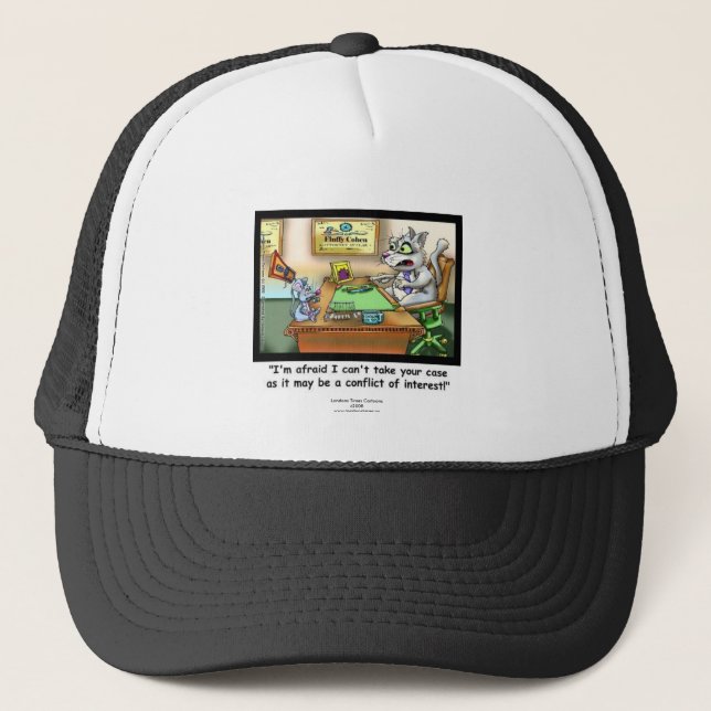 Funny Cat & Lawyer Truckers Cap Truckerkappe (Vorderseite)