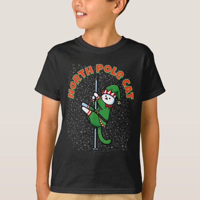 Funny Cat Le Dance Elf Costume Christmas Holiday C T-Shirt (Vorderseite)