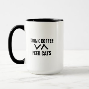Funny Cat liebt Tasse, Füttre Katzen trinken Kaffe Tasse