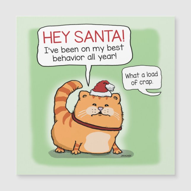 Funny Cat Lies to Weihnachten Magnetkarte (Vorderseite)