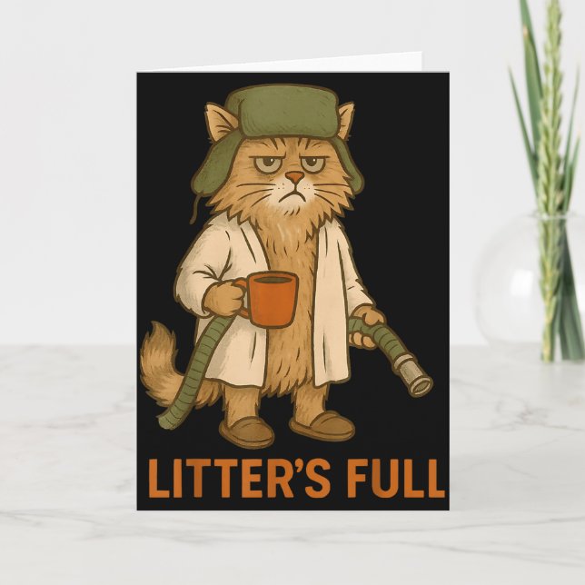 Funny Cat Litter's Full Christmas Cat Xmas Women M Karte (Vorderseite)