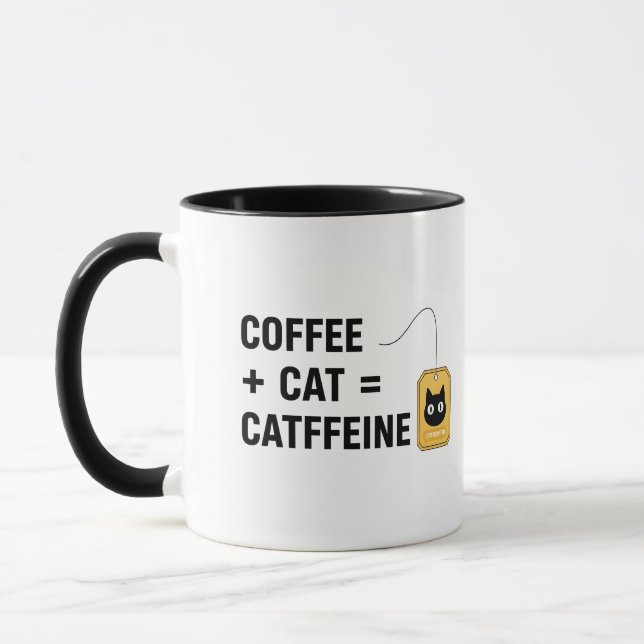 Funny  Cat Lover Caffeine Addict Gift Tasse (Links)