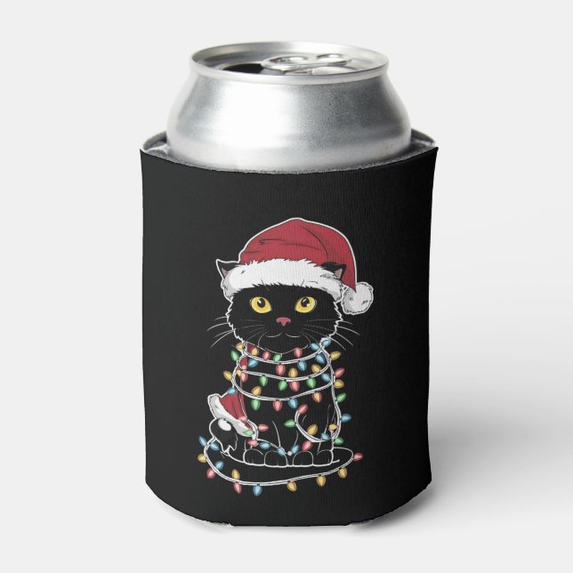Funny Cat Lover Christmas Lights Dosenkühler (Kanne Vorderseite)