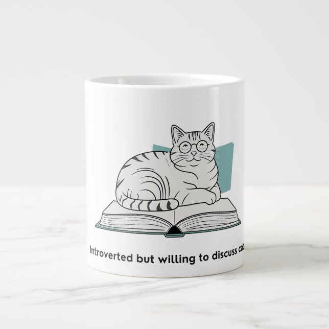 Funny Cat Lover Geschenk Jumbo-Tasse (Vorderseite)