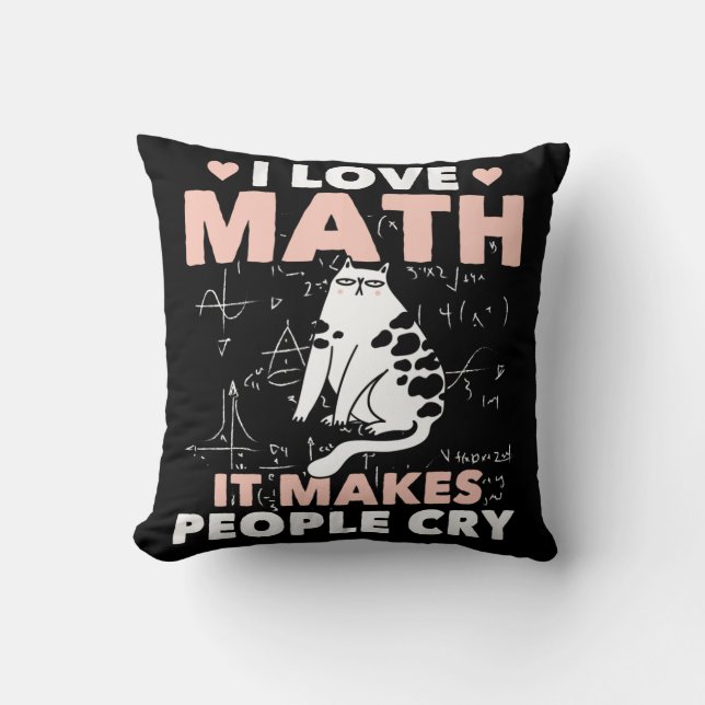 Funny Cat Lover Mathematics Spaß Mathematik Nerd Kissen (Vorderseite)