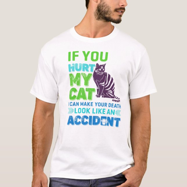Funny Cat Lover Warning T - Shirt (Vorderseite)