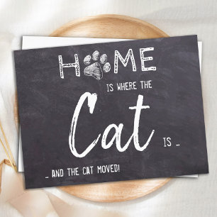 Funny Cat Lover Wir haben neue Adresse Pet verscho Ankündigungspostkarte