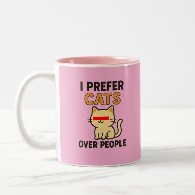 Funny Cat Lover Zweifarbige Tasse (Links)